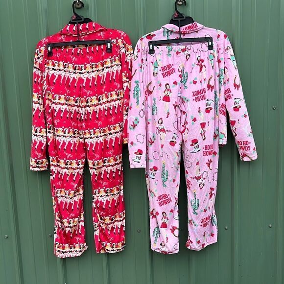Velour Notch Collar Pajama Top & Pants Lounge Sleep 2, 2-Piece Sets Size S - Picture 2 of 10
